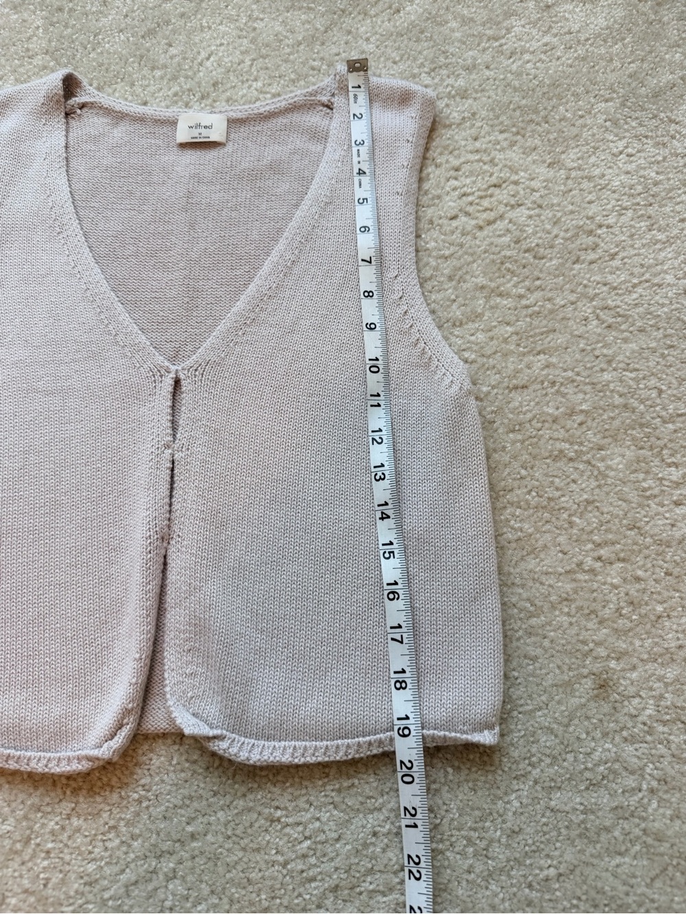Aritzia Wilfred Cotton Charm Basque Sweater Vest Heather Ecru M Wool Cotton - Picture 8 of 12